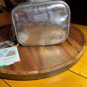 Moscardini Firenze Metallic Leather Cosmetic Bag